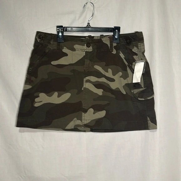 multitone green camouflage NWT Gap mini cargo skirt size 10 - Picture 1 of 4